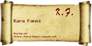 Kara Fanni névjegykártya