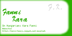 fanni kara business card